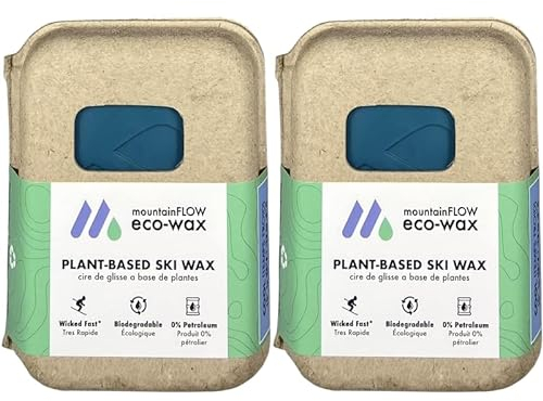 mountainFLOW Ski/Snowboard Heißwachs auf pflanzlicher Basis, biologisch abbaubar, Petroleumfrei, kühl: -12 bis -4 °C (2er-Pack)