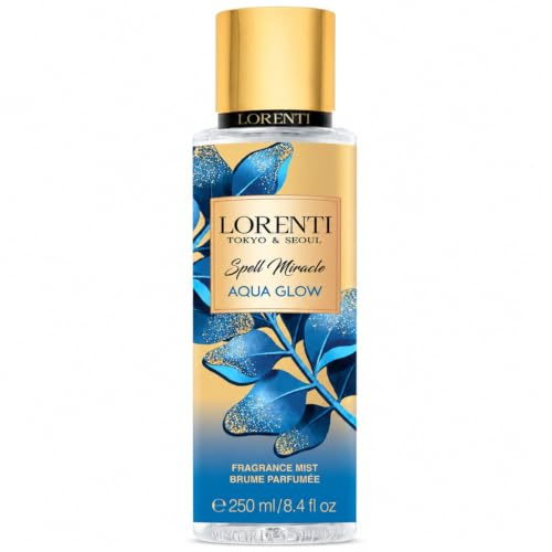 LORENTI TOKYO & SEOUL Body Mist Spray 250 ml Aqua Glow | Parfymerad doftspray – kropps- och hårspray för kvinnor | Body Splash | Body Mist | Fragrance Mist Brume Parfume