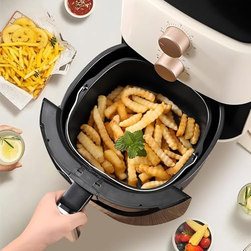 Teglia Ferro Friggitrice Aria 22cm Compatibile HD9925 HD9860, Torte Pizza | Teglia Airfryer Ferro Rivestimento Antiaderente, Supporto Integrato Per Cottura Uniforme E Pulizia Semplice