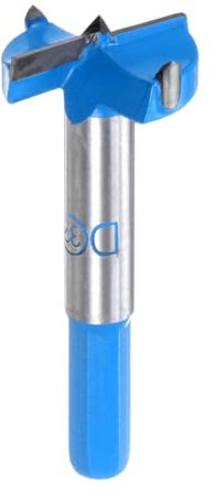 sourcing map Forstnerbohrer, 32 mm, Sechskantschaft, 3/8 Zoll, Hartmetall-Forstner-Bit, Holzbearbeitung, Lochöffner, Fräserwerkzeug für Holzbohren/Schrankscharniere, Blau