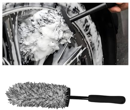 CGEAMDY Felgenbürste Auto, Mikrofaser-Reinigungsbürste Für Autos, Microfaser Auto Felgenbürste Alufelgen, Universell Auto Weiche Mikrofaser Felgen Bürste Für Eine Besonders Schonende(Schwarz&Weiß)
