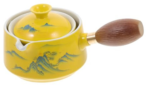 MAGICLULU 360grado Olla Asa Lateral de Cerámica Tetera Filtro para Cocina Tetera de Cerámica Práctica para Salón de Té