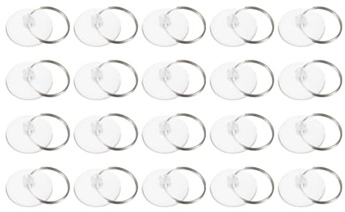 sourcing map 50 ventosas pequeñas de 2,5 mm con anillos, ventosa transparente fuerte para ventana de cristal, cocina, gancho de pared