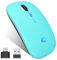 Maus Kabellos Bluetooth, Funkmaus, 2.4 GHz-USB Maus, Wireless Mouse, 1600 DPI Optical Tracking, Für Laptop, Computer, PC, Mac, iOS, Android, iPad, Windows, Apple (Seeblau)