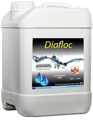 DIASA INDUSTRIAL Floculante líquido para Piscinas SUPERCONCENTRADO - DIAFLOC - clarifica el Agua turbia - 10 litros