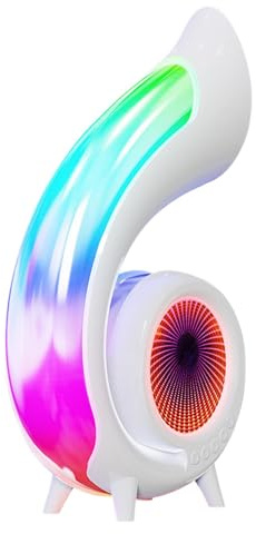 Bt Wecker mit Lautsprecher - Nachttischlampe, LED Stimmungslicht | Intelligenter Nachtlicht-Lautsprecher mit App-Steuerung, Wecklicht mit kabellosem Ladegerät mit Lautsprecher, die