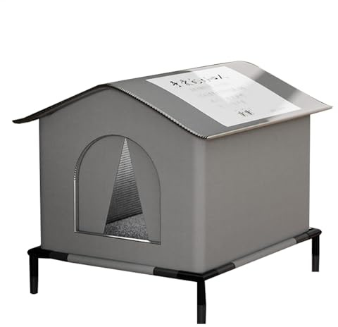 Outdoor Wasserdichtes Katzenhaus Wetterfest Feral Katzenhaus für den Winter Erhöhtes geschlossenes Haustierzelt Warme Katzenhöhle Isoliertes Haustierhaus für Outdoor-Katzen, Wildkatzen, Hunde