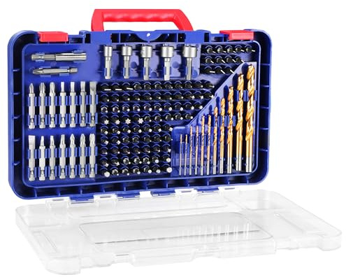 WORKPRO Drill Bit Set, 120-Pieces Impact Driver Bits Set and Screwdriver Bits Set for Screw Driving and Wood Metal Drilling with Storage Case, 1/4 Hex Shank