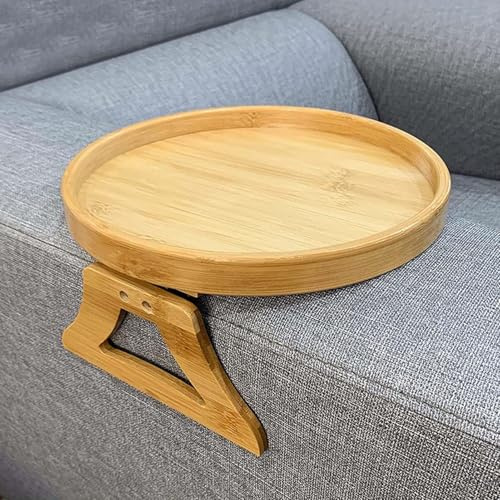 Mesa de sofá Plegable de Madera con reposabrazos, Mesa Grande con Soporte para reposabrazos, Organizador de Mesa, portátil, para Mando a Distancia, Bebidas, Aperitivos, teléfono