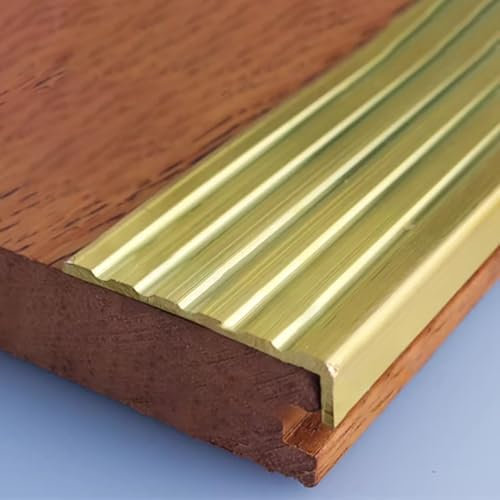 Jievmrs Ubergangsprofil Treppenkantenprofil aus Metall, Treppenkantenschutz aus Messing, Eckprofil, Treppenschwellenprofil aus Holz/Fliesen(38x8mm(1 1/2 x1/4))
