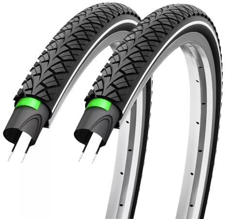 2er Set Fahrradreifen 28x1,50 Zoll 40-622 700x38c Reflexstreifen und 3mm Pannenschutz Decke Mantel