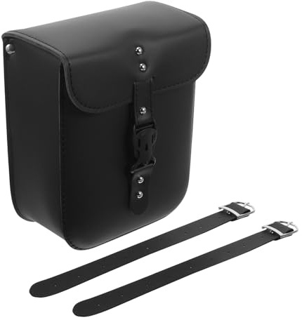Luxshiny Retro Motorradtasche aus Kunstleder Vielseitig Nutzbar Große Kapazität Schwarz für Gepäckträger und Sattel Werkzeugtasche Motorrad