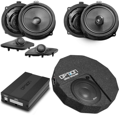 Option Sistema audio DSP V4 compatibile con Hyundai i30 PD/PDE con sistema audio standard – 100% Plug & Play con amplificatore DSP, subwoofer piatto ruota di scorta, altoparlanti anteriori e