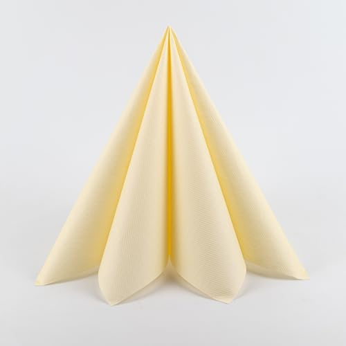 AKKA Servietten – 50 stück, Airlaid Einwegservietten, 40x40 cm, stoffähnlich & saugstark, ideal für Hochzeit, Party & Gastronomie (Champagner)
