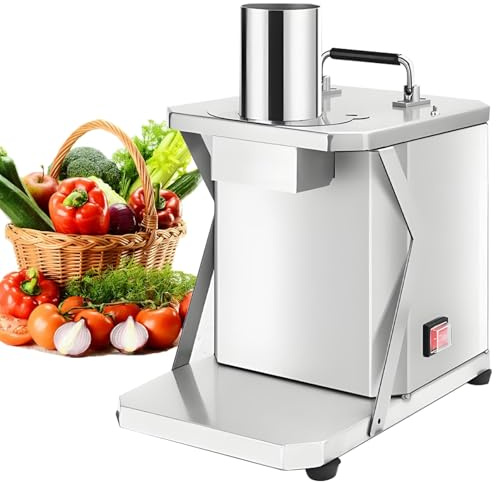 DNEPEI Cubetti per affettare Patate e cipolle, tagliaverdure Elettrico Commerciale, Scarico Automatico, Acciaio Inossidabile per la casa e Il Ristorante, cubetti di Patate, Carote e Patate.