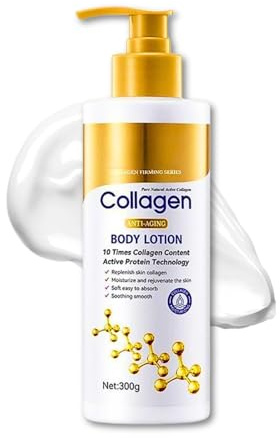 Collagen Bodylotion 300ml - Feuchtigkeitscreme mit Haut Straffender Wirkung - Body Lotion Damen - Körpercreme gegen Falten & Trockenheit - Körperpflege Geschenk für Frauen, kollagen Creme