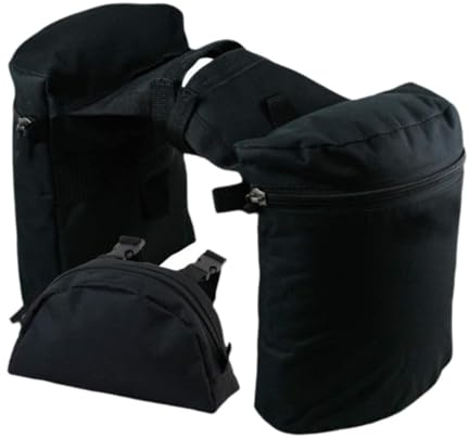 INACMWIH Trail Riding Saddle Bags Versatile Oxford Cloth Horn Bag Pommel Pocket Combo Black