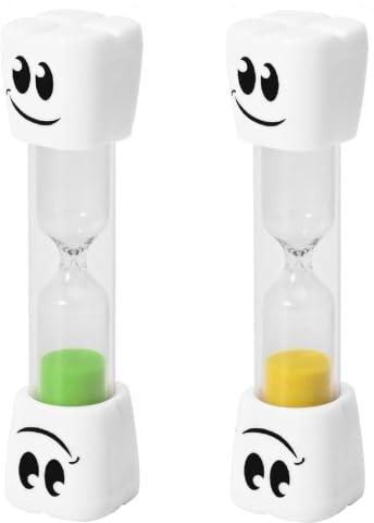 Timer per spazzolino da denti da 2 minuti: verde e giallo con smiley sabbia timer per denti – timer da 2 minuti per denti – timer di sabbia per regali agli amici