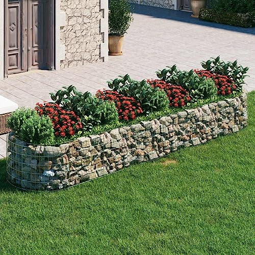 Aiuola rialzata per gabbioni in ferro zincato, resistente alle intemperie, struttura stabile per giardino e terrazza, vaso in pietra per la progettazione di aiuole robuste