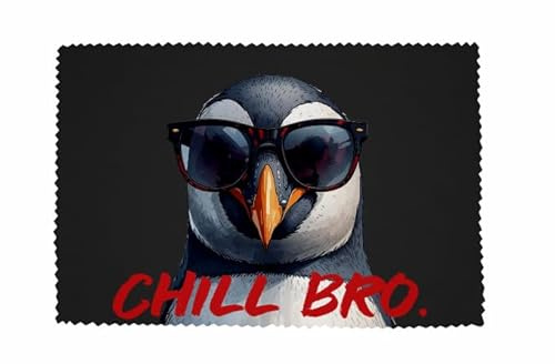 U24 Brillenputztuch Chill Bro Pinguin Glasreinigungstuch Microfasertuch