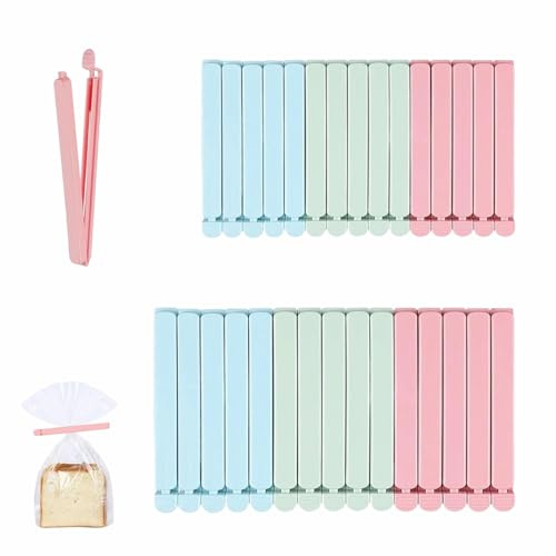HUIHAOEU 30 Pièces Pince Sachet Alimentaire 15.5/12cm Clips en Plastique Pinces pour Collations Sacs pour Aliments Et Collation Stockage