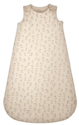 Stellou & friends Baby Sommerschlafsack 1 TOG, Schlafstrampler aus 100% Baumwolle, Neugeborenen-Strampelsack, OEKO-TEX zertifiziert, größenverstellbar 3-12 Monat