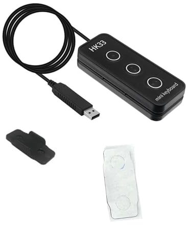 Eminchu Clavier USB Personnalisable, Clavier Macro à 3 Touches, de Fonction d'enregistrement avec Points Braille, Idéal pour Les Jeux, Les Raccourcis Copier-Coller de Bureau et Les Utilisateurs