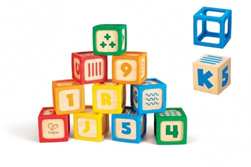 Hape ABC-spelstenar, 10-delars set med träklossar, byggklossar, från 6 månader