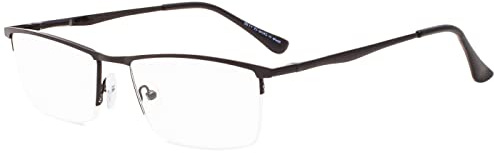 Eyekepper Qualität Halbrand Metall Lesebrille Federscharnier Lesehilfe in Schwarz+0.50