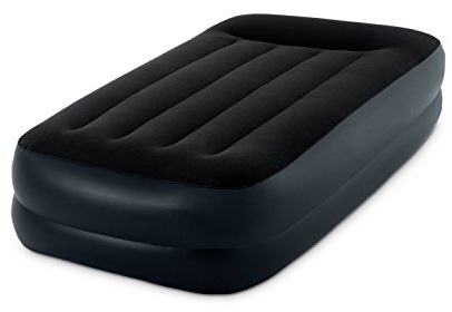 Intex Dura-Beam Standard Series Pillow Rest Raised Airbed w/Built-in Pillow & Electric Pump, Bed Height 16.5, Twin