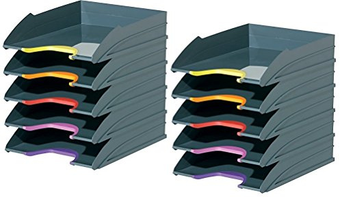 Durable 770557 Varicolor Ablageschalen Set, 10 Stück, anthrazit