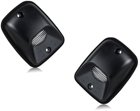 HERCOO License Plate Lights Lamp Lens Black Housing Compatible with 1995 1996 1997 1998 1999 2000 2001 2002 2003 2004 Tacoma Pickup Truck Rear Step Bumper Aftermarket Replacement, Pack of 2