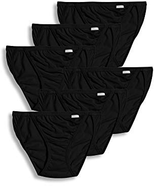 Jockey Women's Underwear Elance String Bikini - 6 Pack, Black, 6