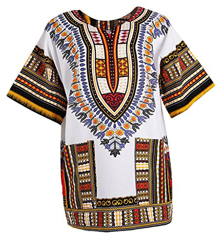 Fenteer T-Shirt Africain Homme Malloom Chemise Slim Fit Manche Courtes Occasionnels Haut Chemisier - Jaune, Unique