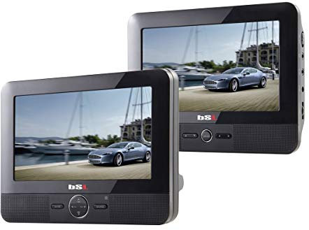 BSL 7D Tragbarer DVD-Player für Auto, 2 Bildschirme (7 Zoll TFT-LCD), USB, SD-Kartenleser, Schwarz (generalüberholt)
