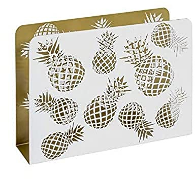 HAKU Möbel Zeitungsständer Gold, weiß, Metall - Maße: B 35 cm x H 26 cm x T 10 cm, Style: Modern