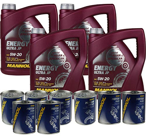 16L Motoröl MANNOL Energy Ultra JP 5W-20 4xMotor Doctor+Motor Flush
