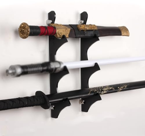 LEILIN Lichtschwert Wandhalterung - Dreischichtiger Schwerthalter für Katana, Lichtschwert und andere Schwerter