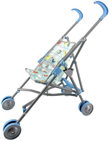 CLEMENT CLEMENTINE - Poussette - Jouet pour Enfant - 103132BL - Bleu - Tissu - Poussette - Bébé - Nourisson - Poupée - Poupon - Promenade - 54 cm x 20 cm - À Partir de 24 Mois