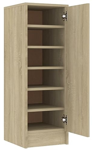 vidaXL Shoe Cabinet Household Supplies Wardrobe Organiser Shoe Storage Cabinet Shelf Rack Footwear Stand Cupboard Chipboard Chipboard Sonoma Oak
