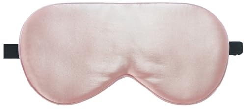 LaCourse Schlafmaske aus 100% Grade 6A Maulbeerseide, Rosa | Beidseitig Naturseide, Verstellbarer Band, Atmungsaktiv & Ultraweich, für Seitenschläfer