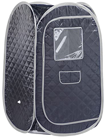Portable Sauna Tent, Foldable One Person Full Body Spa for Detox Therapy Without Steamer - BlackG