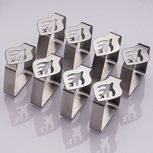 laro 8-192 Stück Premium Qualität Tischtuchklammern Edelstahl, Tischdeckenklammer Tischabdeckungsklemmen Tischdecke Tischdeckenhalter Clips Tischtuch Clips - Silber, Anzahl:16
