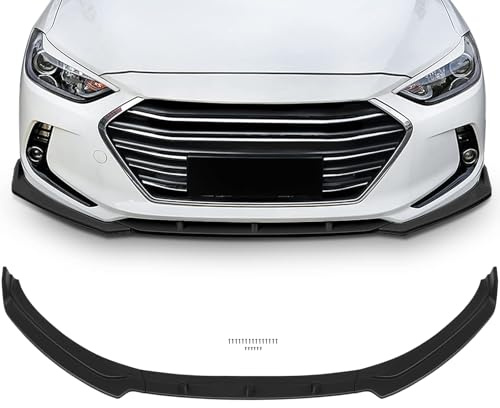 SCITOO Plastic Front Lip Spoiler Fits for 2017-2018 for Hyundai for Elantra Matte Black Front Bumper Lip