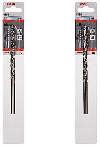 Bosch Professional 1x HSS-G Metallbohrer (für Metall, Ø 8 mm, Robust Line, Zubehör Bohrmaschine) (Packung mit 2)