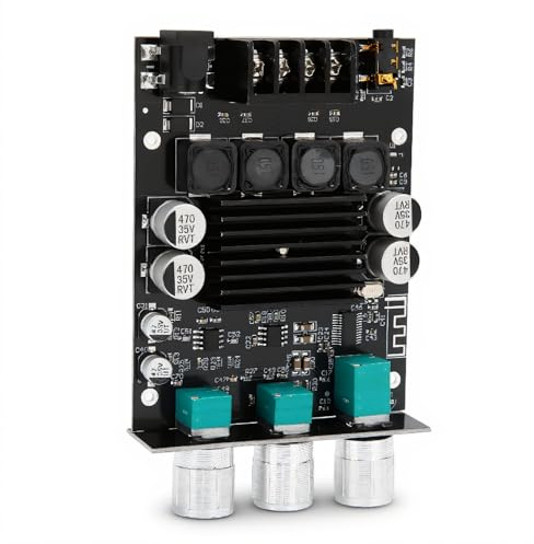 ZK-1002T Bluetooth 5.0 Verstärkerplatine, 2 X 100 W Zweikanal HiFi Subwoofer Audioverstärker, Digitales Leistungsverstärkermodul mit Höhen und Basssteuerung, AUX und BT