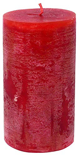 Stumpenkerze durchgefärbt 15 x Ø 8 cm (Rot)