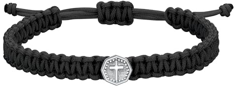 JENDEAR SHINE Kreuz Armband Herren, Verstellbar Handgeflochtenes Seil Armband, Cooles Kreuz Symbol Armband für Herren