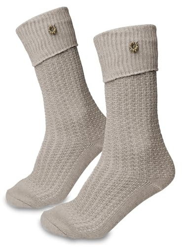 Steigenhöfer Manufaktur Trachtensocken Herren und Damen Lang – Klassische Kniebundstrümpfe im Zopfmuster – Oktoberfest Strümpfe aus Baumwolle für Männer & Frauen