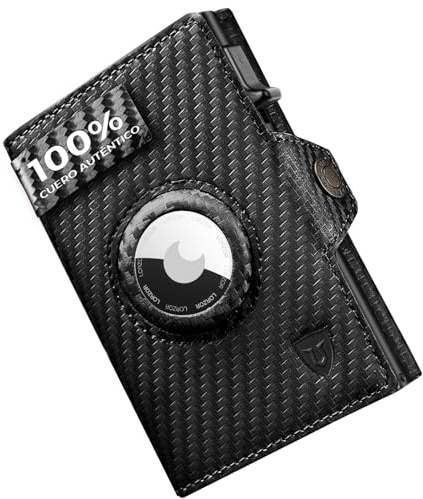 LORZOR® Airtag Wallet, Slim Wallet mit Münzfach, Portmonee Herren aus echtem Leder, RFID Blocker Portemonnaie, kartenetui Herren Platz für 10 Karten, Geldbeutel für Männer